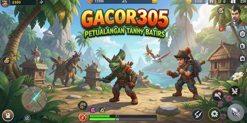 Tampilan grafis menawan dari gameplay GACOR305 di dunia terbuka.