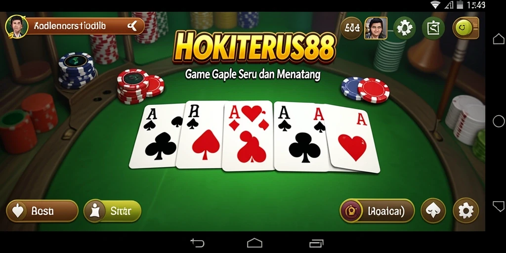 Screenshot gameplay HOKITERUS88 yang menunjukkan ketegangan permainan Gaple.
