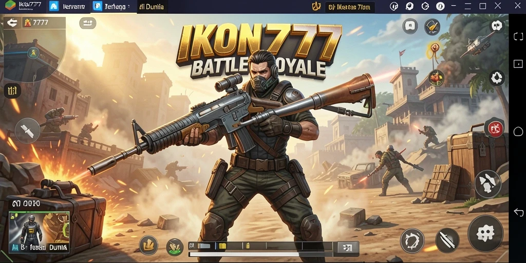 Screenshot menunjukkan pertempuran seru dalam IKON777 dengan grafis menakjubkan.