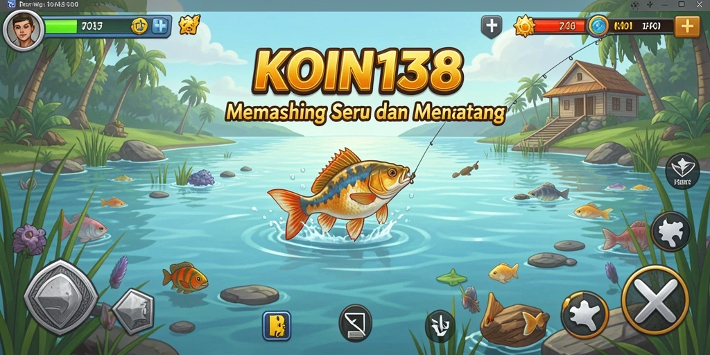 Screenshot utama KOIN138 menampilkan aksi memancing yang mendebarkan.
