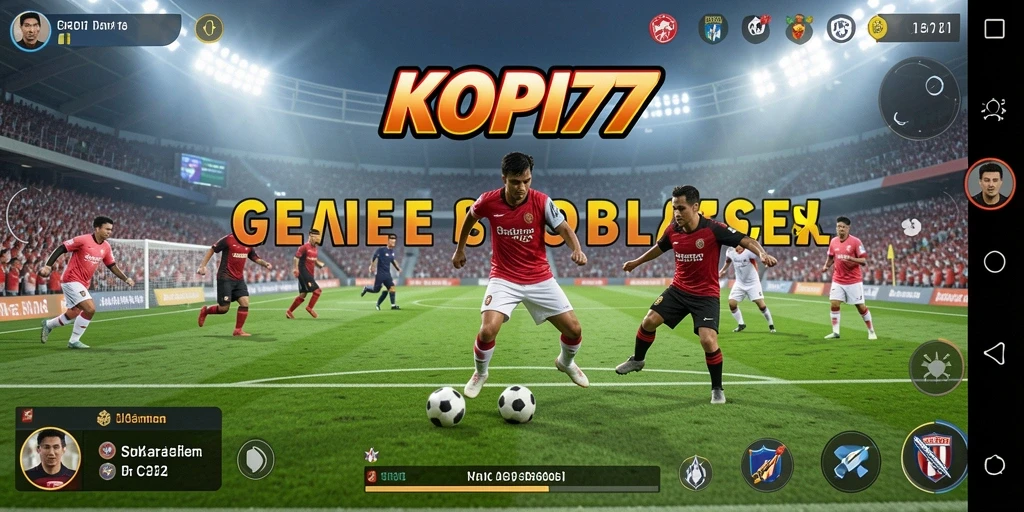 Tampilan menarik dari gameplay sepak bola KOPI77 yang seru.
