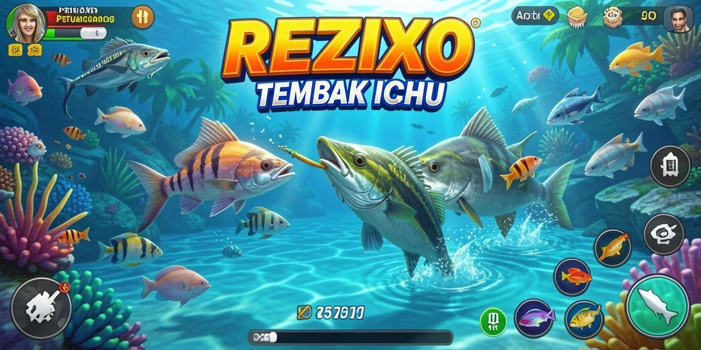 Tangkapan layar menampilkan aksi seru dalam permainan Tembak Ikan.