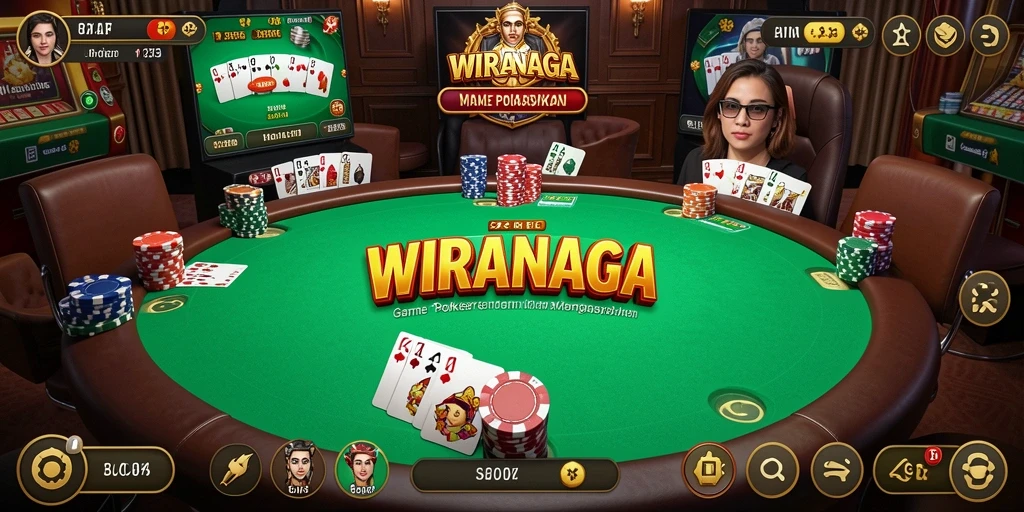 Screenshot gameplay WIRANAGA yang menampilkan suasana Poker yang intens.